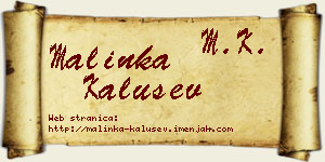 Malinka Kalušev vizit kartica